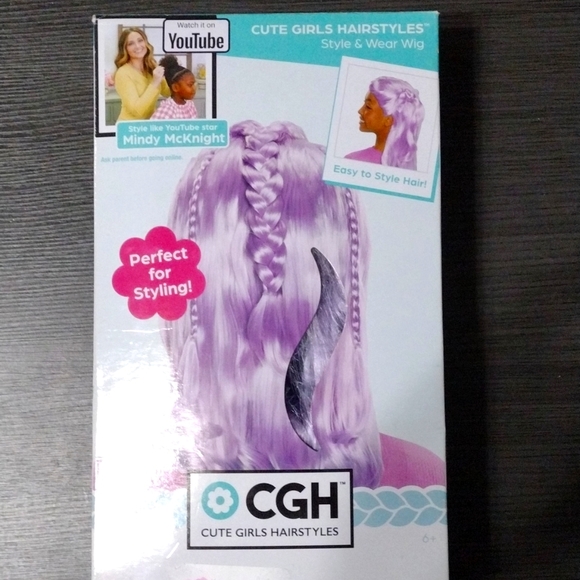 Cute Girls Hairstyles light purple wig for kids - Picture 1 of 2